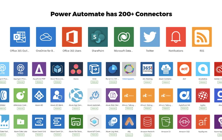 Over 270 connectors from Microsoft